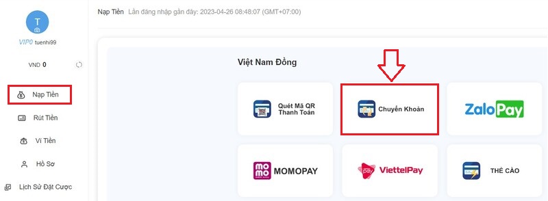 nạp tiền 8xbet